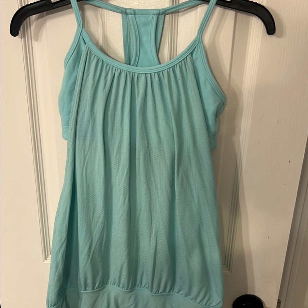 Lululemon Athletica Green Ruched Sleeveless Tank Top